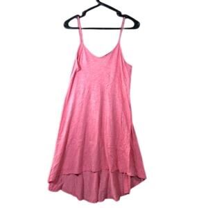 Express Womens Dress Pink V Neck Spaghetti Strap High Low Stretch Small